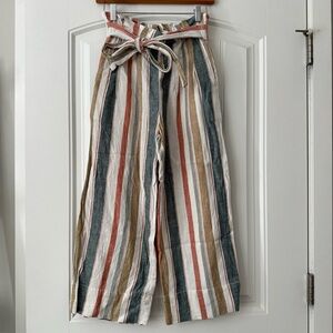 Madewell Striped Wide-Leg Crop Pants